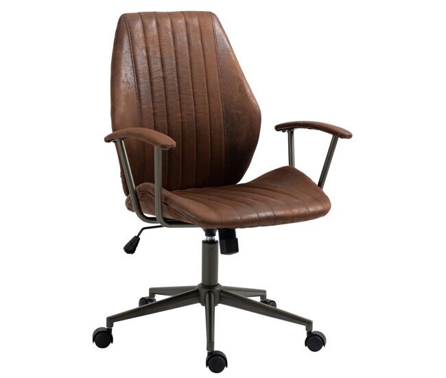 Silla de oficina Nampa en cuero de imitación Simil cuero Coñac 61X69X97 cm