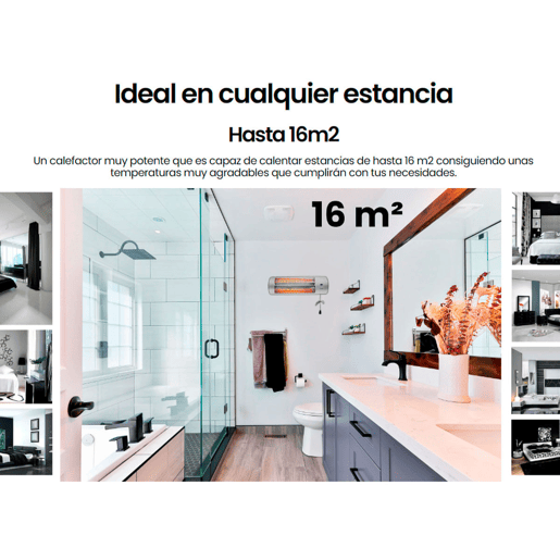 Fogão de Quartzo Infiniton HQP-W33 - 3 níveis de potência - 1500 W Cinzento