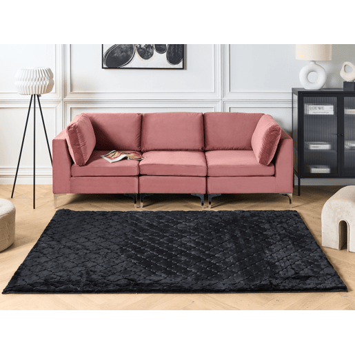 Tapete de pelo sintético GHARO Preto 160 x 230 cm