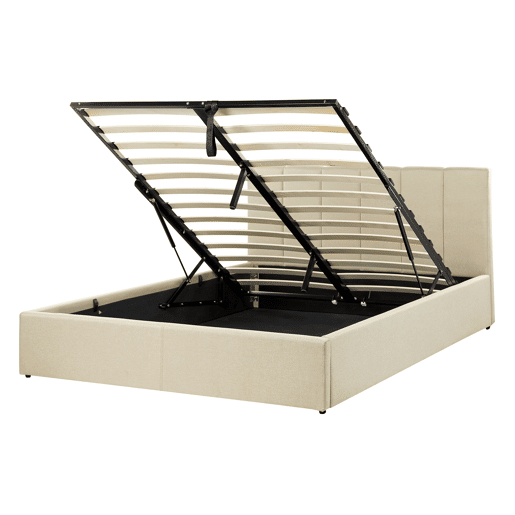 Cama baú Tecido DREUX 140 x 200 cm Creme