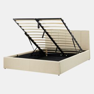 Cama baú Tecido DREUX 140 x 200 cm Creme