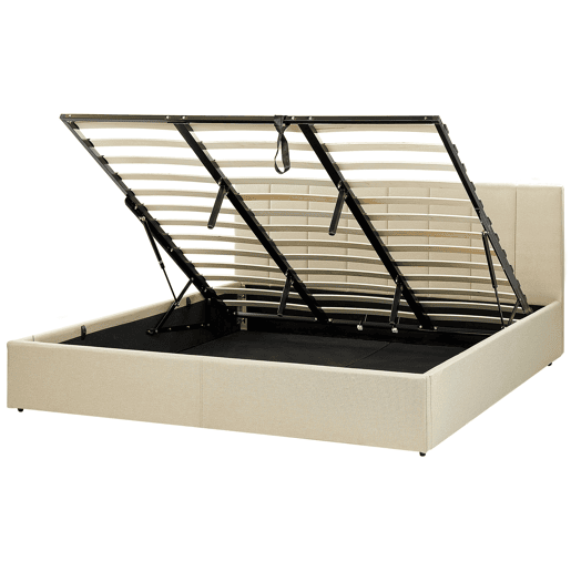 Cama baú Tecido DREUX 180 x 200 cm Creme