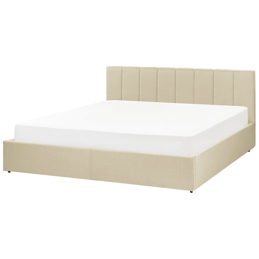 Cama baú Tecido DREUX 180 x 200 cm Creme