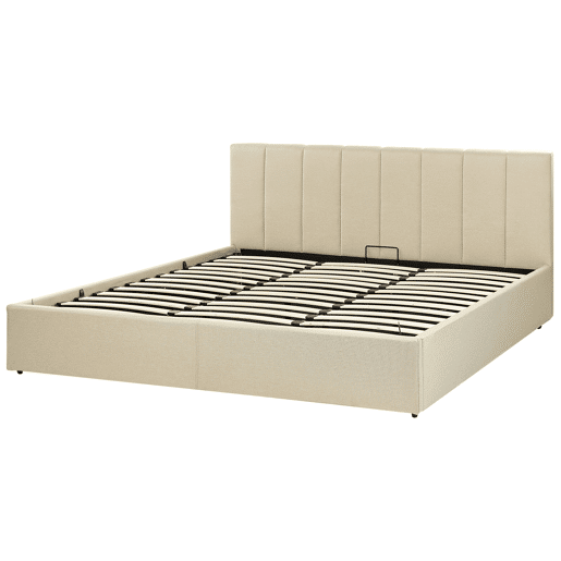Cama baú Tecido DREUX 180 x 200 cm Creme