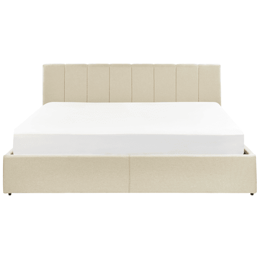 Cama baú Tecido DREUX 180 x 200 cm Creme