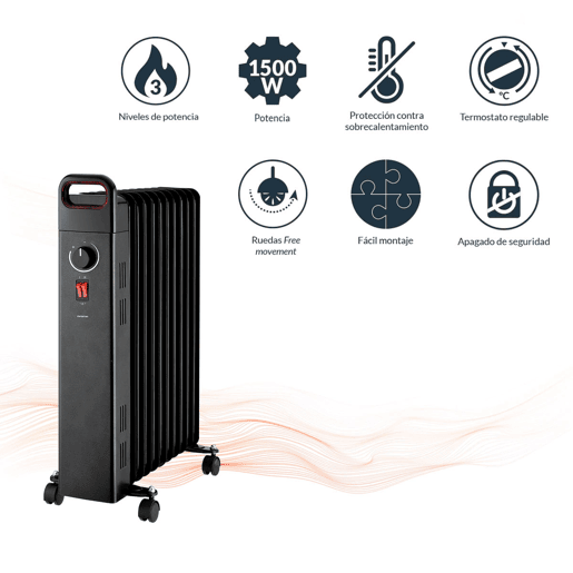 Radiador a óleo Infiniton HOR-N150 - 3 níveis de potência - 1500 W