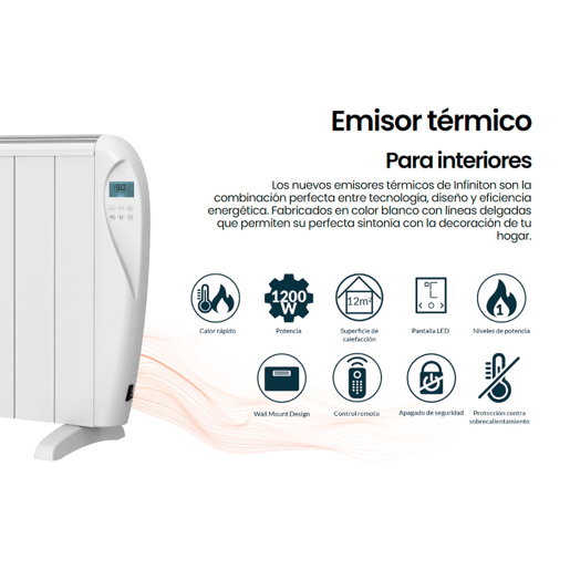 Infiniton HD-ET12 1200W 6 programas controlo remoto Branco Infiniton HD-ET12 1200W 6 programas controlo remoto Branco