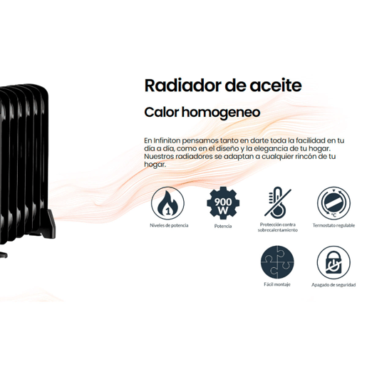 Radiador a óleo Infiniton HORM-N10 3 níveis de potência 900W