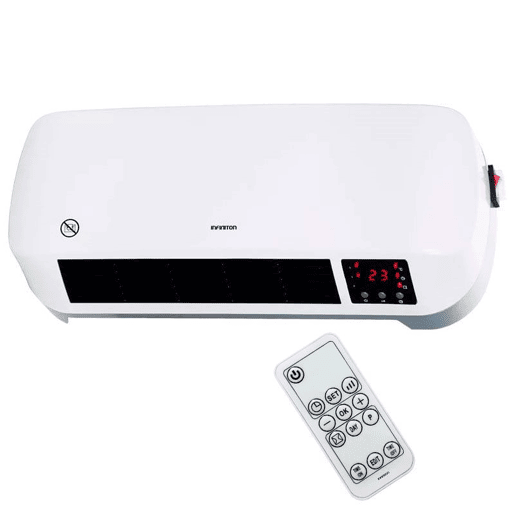 Aquecedor de parede cerâmico Infiniton HCW-4505 - 2000W, Controlo eletrónico, Visor, Controlo, Temporizador
