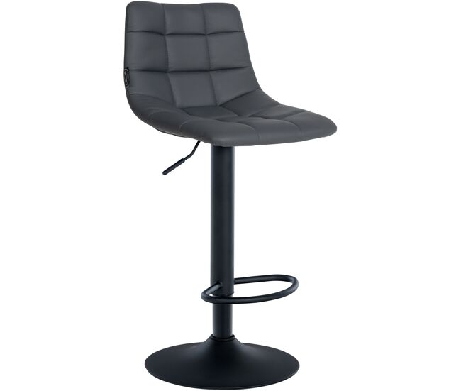 Taburete de bar jerry en piel sintético simil cuero gris 46.5x43x87 cm
