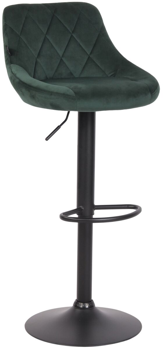 Taburete de bar lazio en terciopelo tela verde oscuro 49x46x83 cm