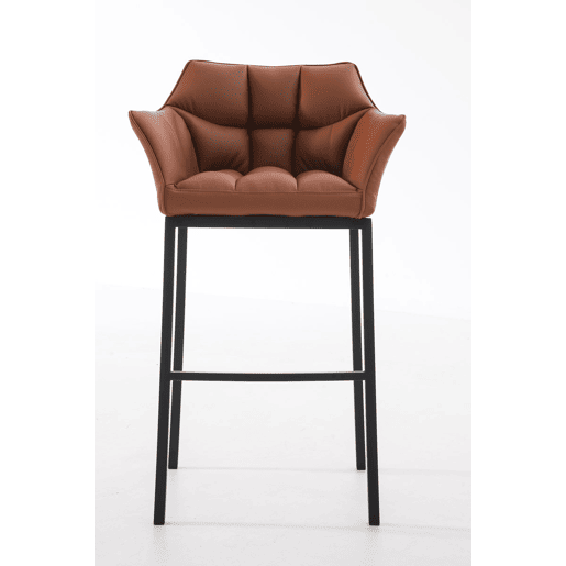 Taburete de bar Damaso cuero sintético con base de cuatro patas Simil cuero Marrón claro 48X64X110 cm