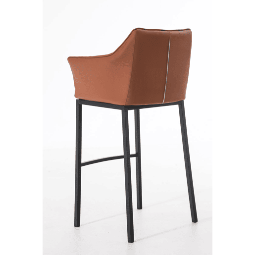 Taburete de bar Damaso cuero sintético con base de cuatro patas Simil cuero Marrón claro 48X64X110 cm