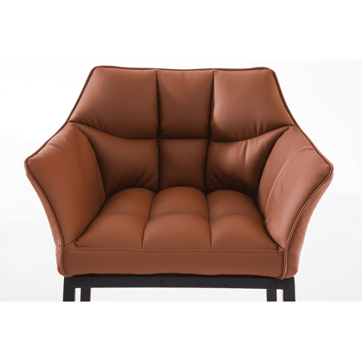 Taburete de bar Damaso cuero sintético con base de cuatro patas Simil cuero Marrón claro 48X64X110 cm