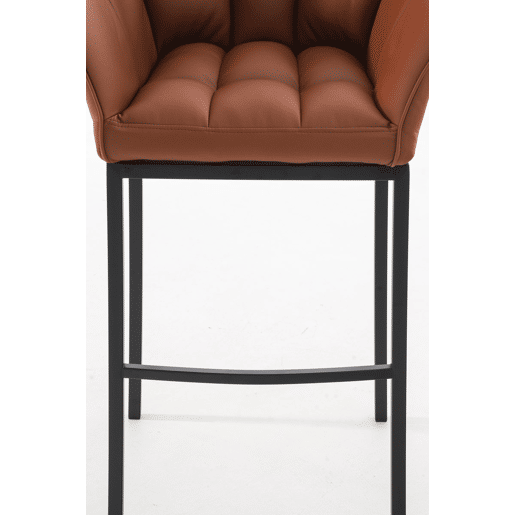 Taburete de bar Damaso cuero sintético con base de cuatro patas Simil cuero Marrón claro 48X64X110 cm