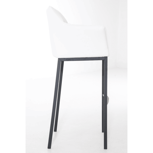 Taburete de bar Damaso cuero sintético con base de cuatro patas Simil cuero Blanco 48X64X110 cm