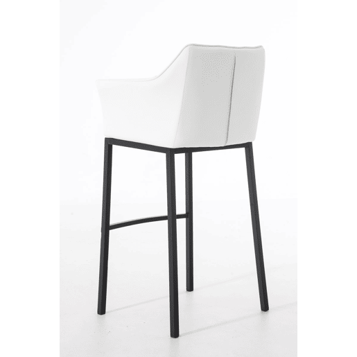 Taburete de bar Damaso cuero sintético con base de cuatro patas Simil cuero Blanco 48X64X110 cm