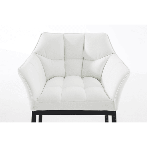 Taburete de bar Damaso cuero sintético con base de cuatro patas Simil cuero Blanco 48X64X110 cm