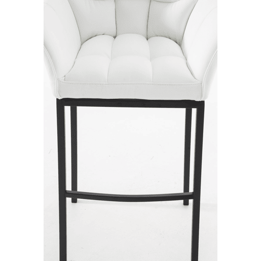 Taburete de bar Damaso cuero sintético con base de cuatro patas Simil cuero Blanco 48X64X110 cm