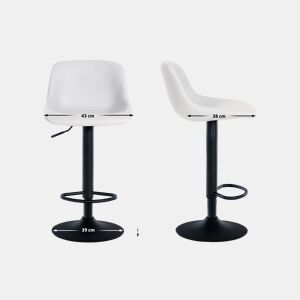 Taburete de bar Loft Simil cuero Blanco 49X43X79 cm