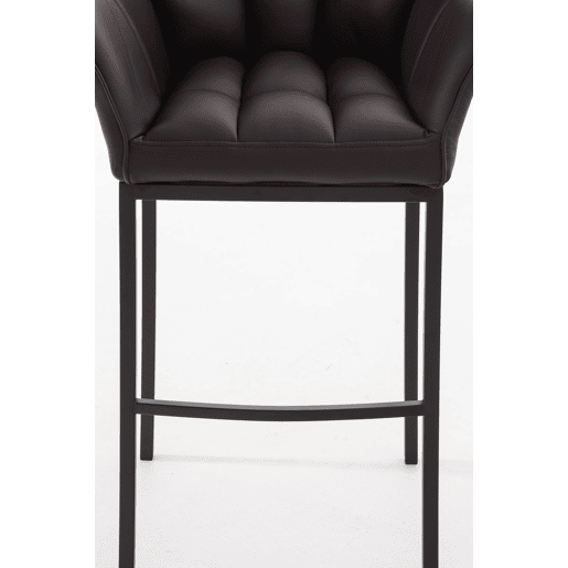 Taburete de bar Damaso cuero sintético con base de cuatro patas Simil cuero Marrón 48X64X110 cm