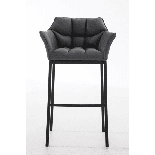 Taburete de bar Damaso cuero sintético con base de cuatro patas Simil cuero Gris 48X64X110 cm