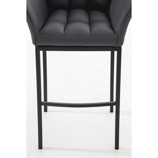 Taburete de bar Damaso cuero sintético con base de cuatro patas Simil cuero Gris 48X64X110 cm