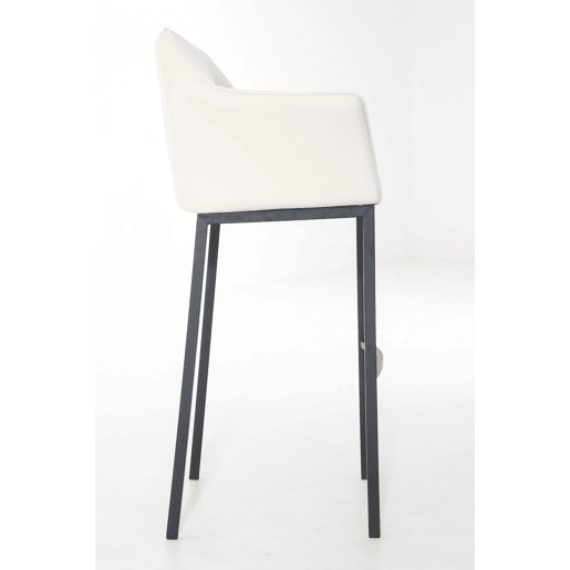 Taburete de bar Damaso cuero sintético con base de cuatro patas Simil cuero Crema 48X64X110 cm