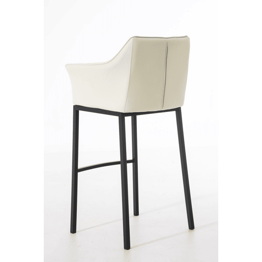 Taburete de bar Damaso cuero sintético con base de cuatro patas Simil cuero Crema 48X64X110 cm