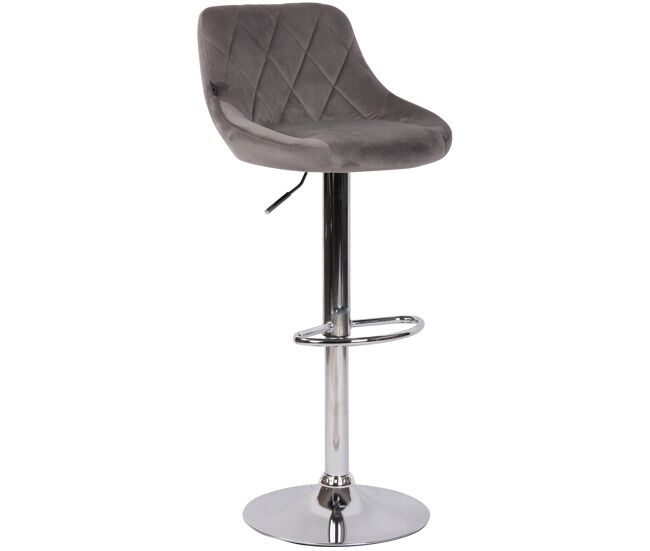 Taburete de bar lazio en terciopelo tela gris 49x46x83 cm