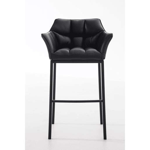 Taburete de bar Damaso cuero sintético con base de cuatro patas Simil cuero Negro 48X64X110 cm