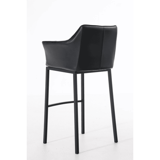 Taburete de bar Damaso cuero sintético con base de cuatro patas Simil cuero Negro 48X64X110 cm