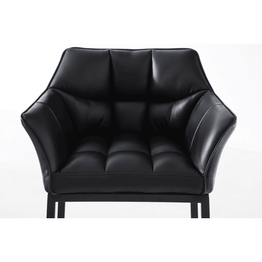 Taburete de bar Damaso cuero sintético con base de cuatro patas Simil cuero Negro 48X64X110 cm