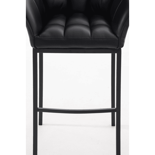 Taburete de bar Damaso cuero sintético con base de cuatro patas Simil cuero Negro 48X64X110 cm