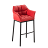 Taburete de bar Damaso cuero sintético con base de cuatro patas Simil cuero Rojo 48X64X110 cm