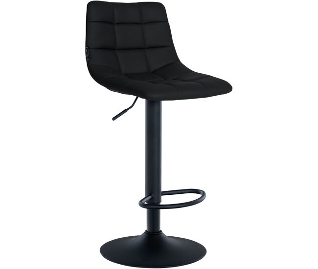 Taburete de bar jerry en piel sintético simil cuero negro 46.5x43x87 cm