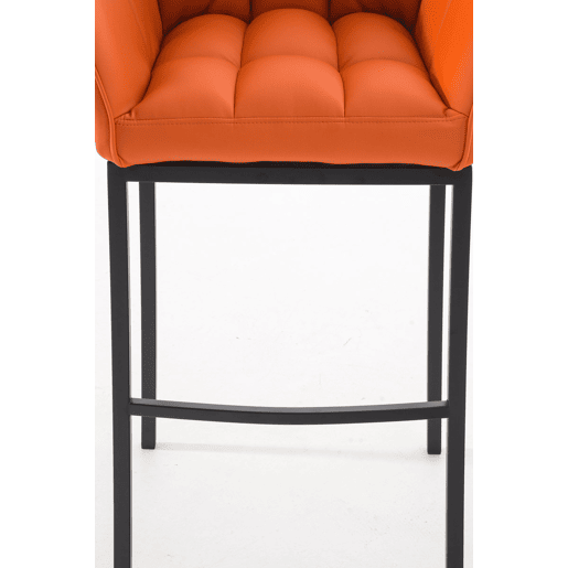 Taburete de bar Damaso cuero sintético con base de cuatro patas Simil cuero Naranja 48X64X110 cm
