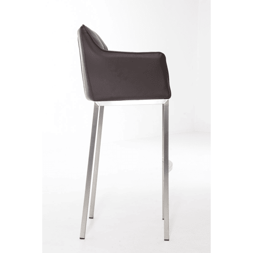 Taburete de bar Damaso cuero sintético con base de cuatro patas Simil cuero Marrón 48X64X110 cm