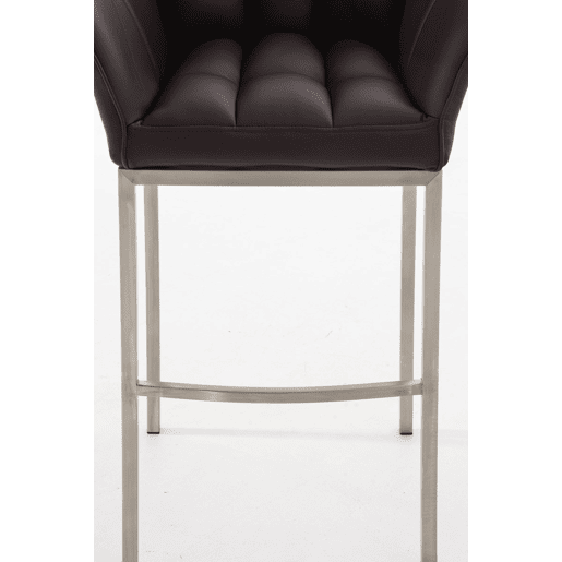 Taburete de bar Damaso cuero sintético con base de cuatro patas Simil cuero Marrón 48X64X110 cm