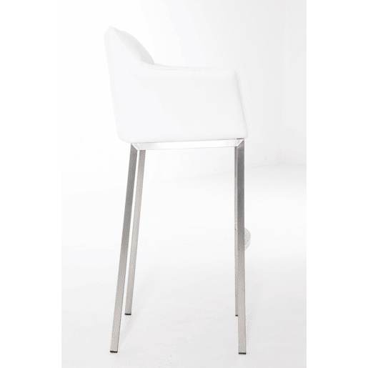 Taburete de bar Damaso cuero sintético con base de cuatro patas Simil cuero Blanco 48X64X110 cm