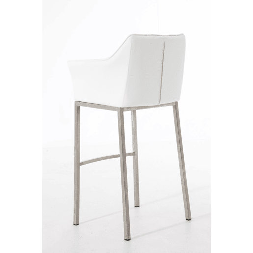 Taburete de bar Damaso cuero sintético con base de cuatro patas Simil cuero Blanco 48X64X110 cm