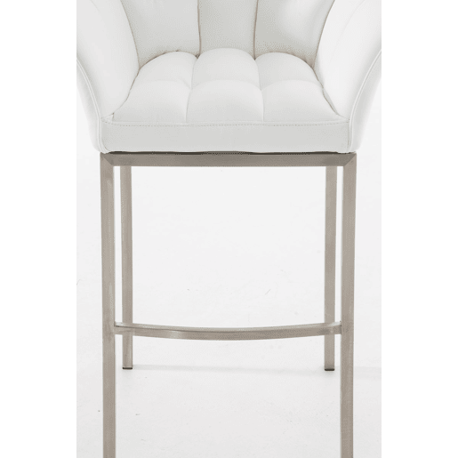 Taburete de bar Damaso cuero sintético con base de cuatro patas Simil cuero Blanco 48X64X110 cm