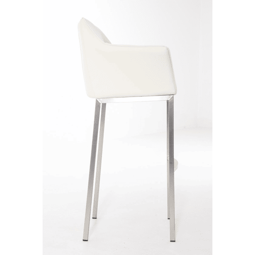 Taburete de bar Damaso cuero sintético con base de cuatro patas Simil cuero Crema 48X64X110 cm