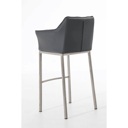 Taburete de bar Damaso cuero sintético con base de cuatro patas Simil cuero Gris 48X64X110 cm