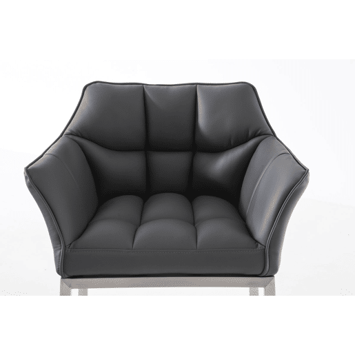 Taburete de bar Damaso cuero sintético con base de cuatro patas Simil cuero Gris 48X64X110 cm
