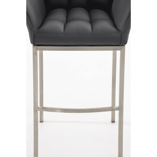 Taburete de bar Damaso cuero sintético con base de cuatro patas Simil cuero Gris 48X64X110 cm