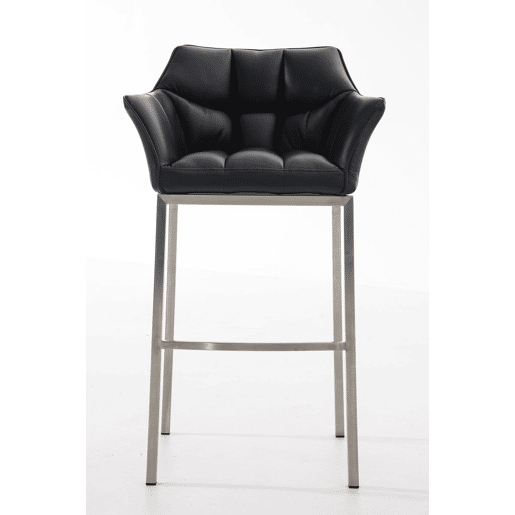 Taburete de bar Damaso cuero sintético con base de cuatro patas Simil cuero Negro 48X64X110 cm