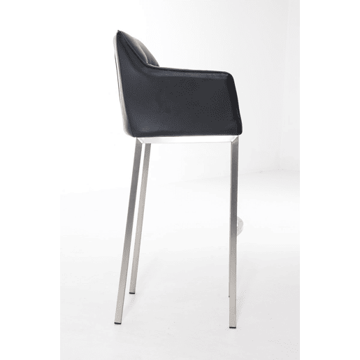 Taburete de bar Damaso cuero sintético con base de cuatro patas Simil cuero Negro 48X64X110 cm