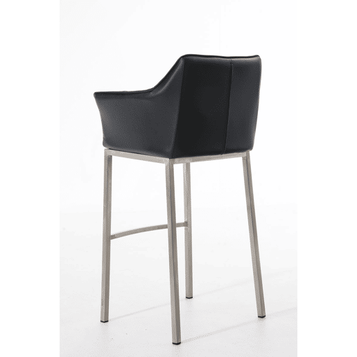 Taburete de bar Damaso cuero sintético con base de cuatro patas Simil cuero Negro 48X64X110 cm