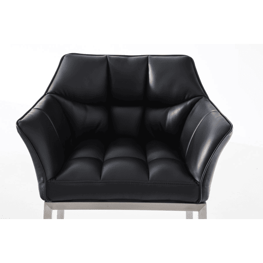 Taburete de bar Damaso cuero sintético con base de cuatro patas Simil cuero Negro 48X64X110 cm